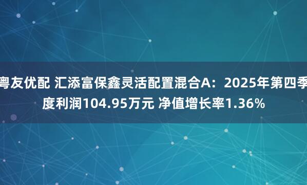 粤友优配 汇添富保鑫灵活配置混合A：2025年第四季度利润104.95万元 净值增长率1.36%